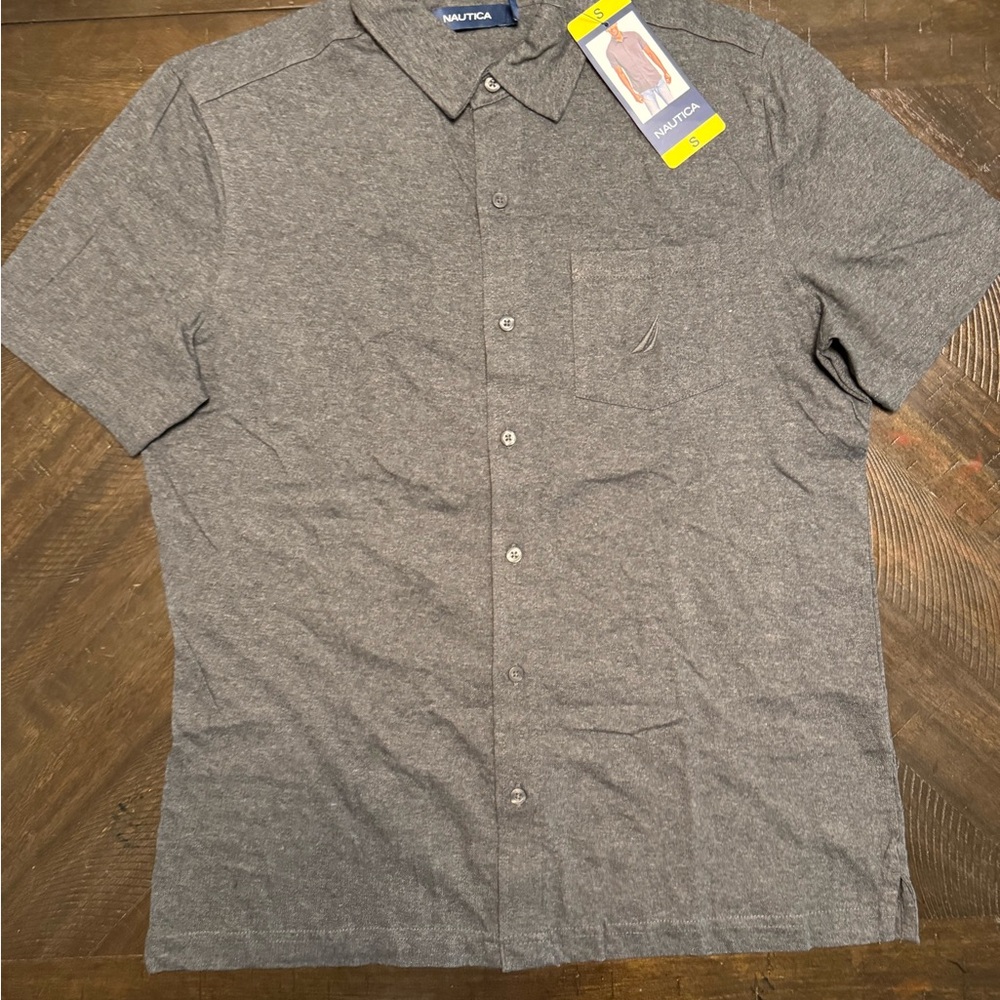Nautica Men's Short Sleeve Polo Shirt - Charcoal Small & Large - Picture 4 of 12